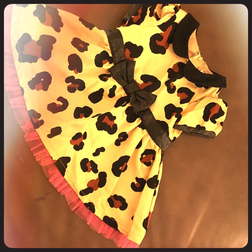 Leopard Leather and Tulle Dress